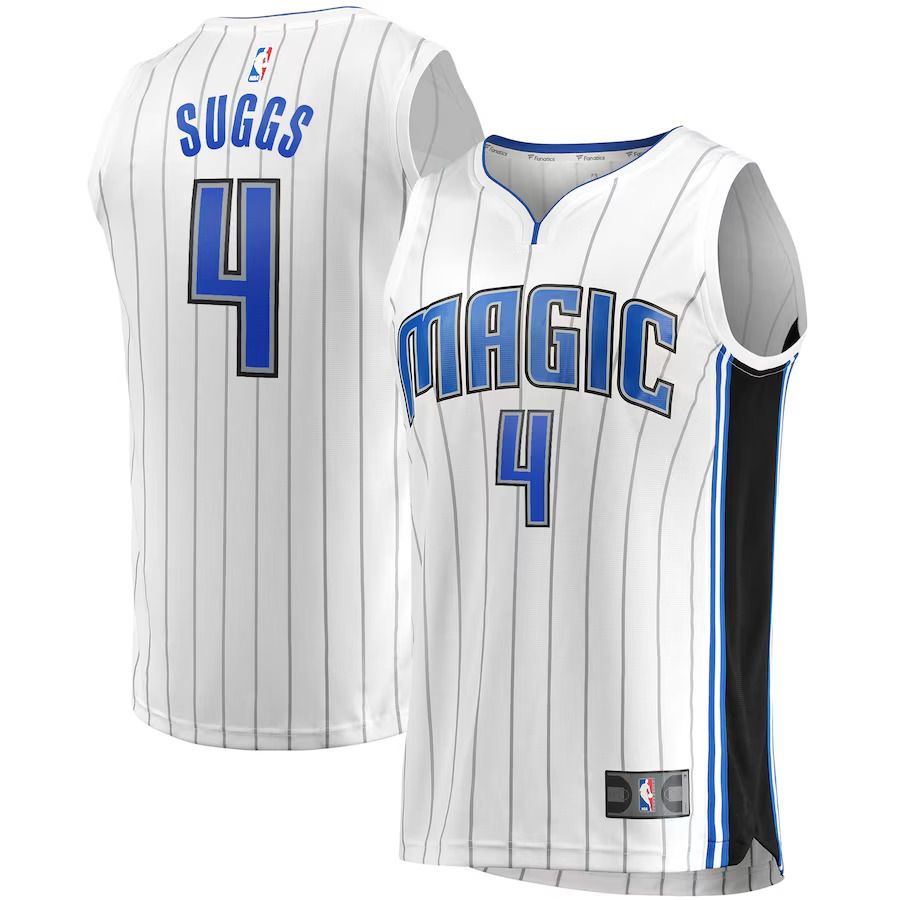 Men Orlando Magic 4 Jalen Suggs Fanatics Branded White 2022-23 Fast Break Replica NBA Jersey